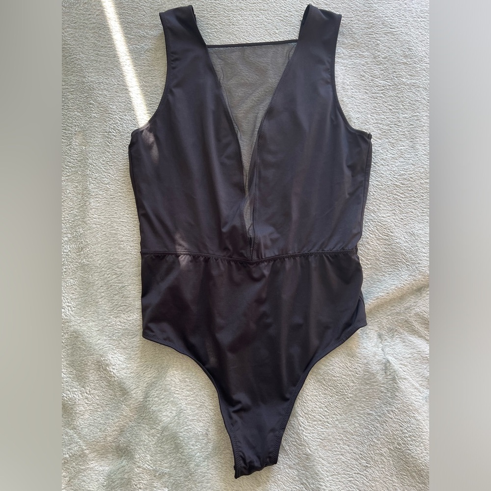 Victoria’s Secret Deep V Black Bodysuit